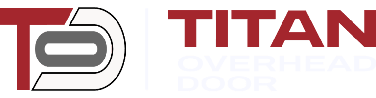 Logo for Titan Overhead Door, a leader in Commercial Dock and Door Solutions, featuring stylized red and gray initials "TD" on the left and the company name in red and gray text on the right.