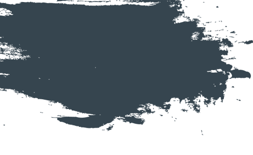 A large, irregular dark gray paint brush stroke evokes the industrial strength of Commercial Dock and Door Solutions against a light gray background.