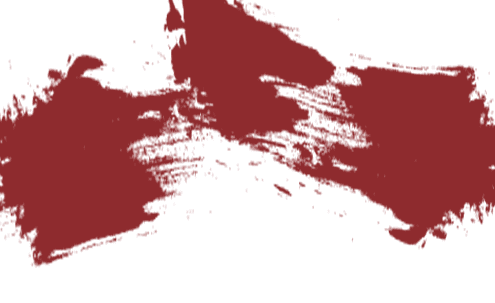 Two broad, red paint strokes on a white background, overlapping slightly in the center with rough edges—reminiscent of the bold approach found in Commercial Dock and Door Solutions.